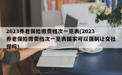 2023养老保险缴费档次一览表(2023养老保险缴费档次一览表国家可以强制让交社保吗)