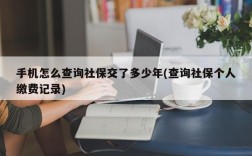 手机怎么查询社保交了多少年(查询社保个人缴费记录)