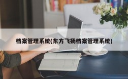 档案管理系统(东方飞扬档案管理系统)