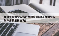 社保卡查询个人账户余额查询(职工社保个人账户余额怎样查询)