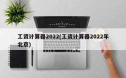 工资计算器2022(工资计算器2022年北京)