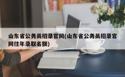 山东省公务员招录官网(山东省公务员招录官网往年录取名额)