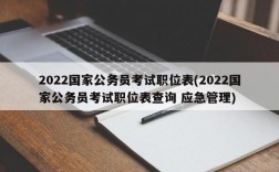 2022国家公务员考试职位表(2022国家公务员考试职位表查询 应急管理)