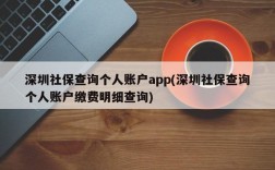 深圳社保查询个人账户app(深圳社保查询个人账户缴费明细查询)