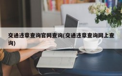 交通违章查询官网查询(交通违章查询网上查询)