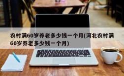 农村满60岁养老多少钱一个月(河北农村满60岁养老多少钱一个月)