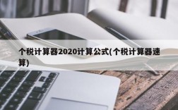 个税计算器2020计算公式(个税计算器速算)