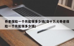 养老保险一个月能领多少钱(交十万元养老保险一个月能领多少钱)