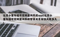 北京小客车摇号官网查询系统app(北京小客车摇号官网查询系统登录关系审核大概多久)