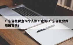 广东省社保查询个人账户查询(广东省社会保障局官网)