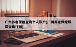 广州养老保险查询个人账户(广州养老保险缴费查询打印)