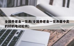 全国养老金一览表(全国养老金一览表晋中卖的好的电动轮椅)