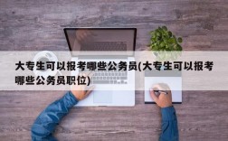 大专生可以报考哪些公务员(大专生可以报考哪些公务员职位)