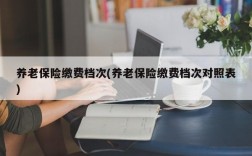 养老保险缴费档次(养老保险缴费档次对照表)