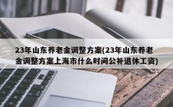 23年山东养老金调整方案(23年山东养老金调整方案上海市什么时间公补退休工资)