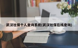 武汉社保个人查询系统(武汉社保在线查询)