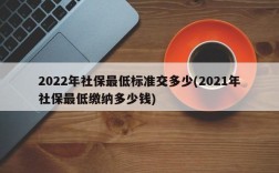 2022年社保最低标准交多少(2021年社保最低缴纳多少钱)