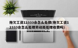 拖欠工资12333会怎么处理(拖欠工资12333会怎么处理劳动局处理收费吗)