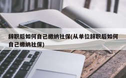 辞职后如何自己缴纳社保(从单位辞职后如何自己缴纳社保)