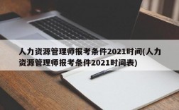 人力资源管理师报考条件2021时间(人力资源管理师报考条件2021时间表)