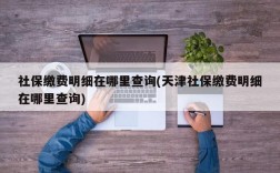 社保缴费明细在哪里查询(天津社保缴费明细在哪里查询)