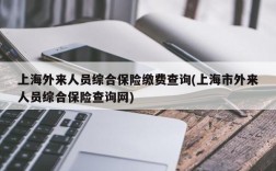 上海外来人员综合保险缴费查询(上海市外来人员综合保险查询网)