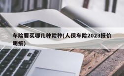 车险要买哪几种险种(人保车险2023报价明细)