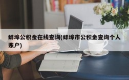 蚌埠公积金在线查询(蚌埠市公积金查询个人账户)