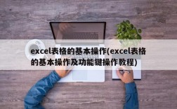 excel表格的基本操作(excel表格的基本操作及功能键操作教程)