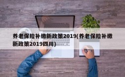 养老保险补缴新政策2019(养老保险补缴新政策2019四川)