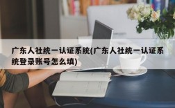 广东人社统一认证系统(广东人社统一认证系统登录账号怎么填)