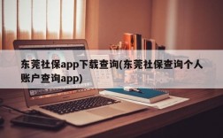 东莞社保app下载查询(东莞社保查询个人账户查询app)