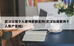 武汉社保个人查询余额官网(武汉社保查询个人账户官网)