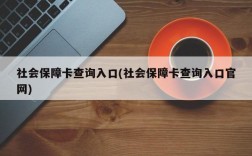 社会保障卡查询入口(社会保障卡查询入口官网)