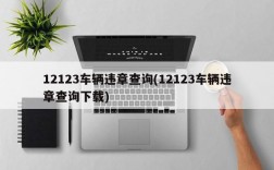 12123车辆违章查询(12123车辆违章查询下载)