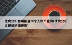 住房公积金明细查询个人账户查询(住房公积金详细明细查询)