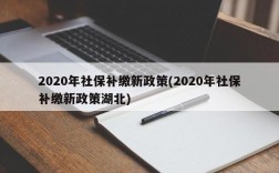 2020年社保补缴新政策(2020年社保补缴新政策湖北)