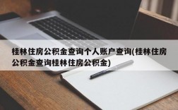 桂林住房公积金查询个人账户查询(桂林住房公积金查询桂林住房公积金)