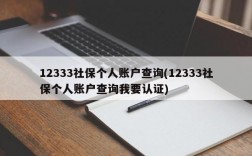 12333社保个人账户查询(12333社保个人账户查询我要认证)