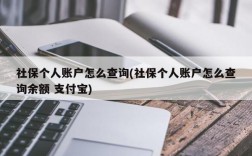 社保个人账户怎么查询(社保个人账户怎么查询余额 支付宝)