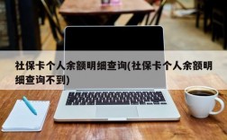 社保卡个人余额明细查询(社保卡个人余额明细查询不到)