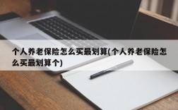 个人养老保险怎么买最划算(个人养老保险怎么买最划算个)