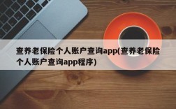 查养老保险个人账户查询app(查养老保险个人账户查询app程序)