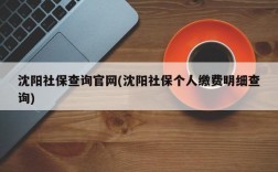 沈阳社保查询官网(沈阳社保个人缴费明细查询)