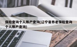 保险查询个人账户查询(辽宁省养老保险查询个人账户查询)