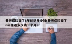 养老保险交了8年能退多少钱(养老保险交了8年能退多少钱一个月)