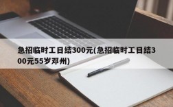 急招临时工日结300元(急招临时工日结300元55岁邓州)