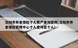 沈阳市养老保险个人账户查询官网(沈阳市养老保险管理中心个人查询官个人)