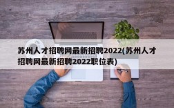 苏州人才招聘网最新招聘2022(苏州人才招聘网最新招聘2022职位表)