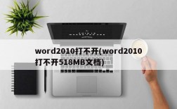 word2010打不开(word2010打不开518MB文档)